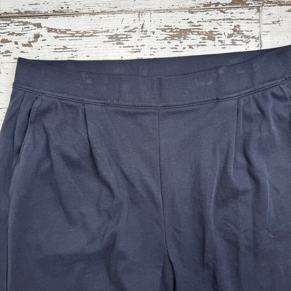 Lands' End Pull On Pants Black Sport Knit Wide Leg Size Large Tall Elastic Waist - Picture 3 of 13